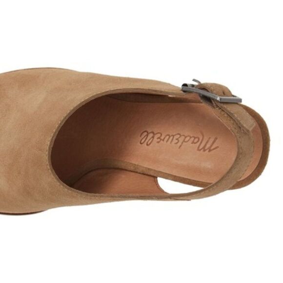 Madewell The Cary Tan Suede Slingback Sandals Block Heel Women's 10  New In Box - Picture 6 of 8